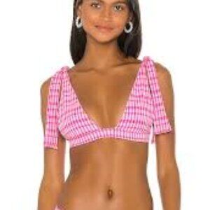 Lovers + Friends Take Me Away Top in Pink Gingham